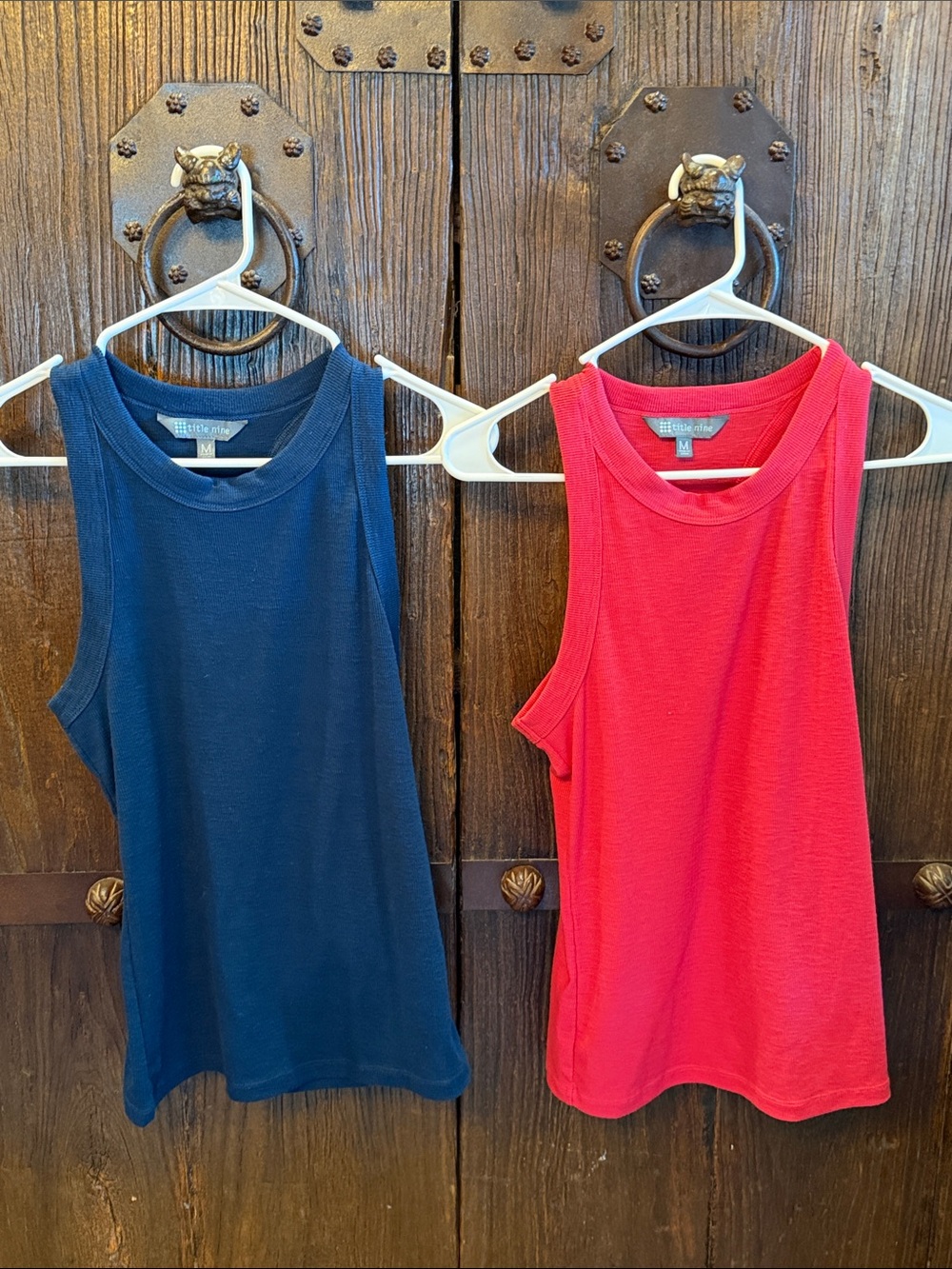 Title Nine Navy & Bright Pink Cotton Tank Top Duo